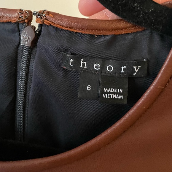 Theory brown leather detail dress - Picture 4 of 5